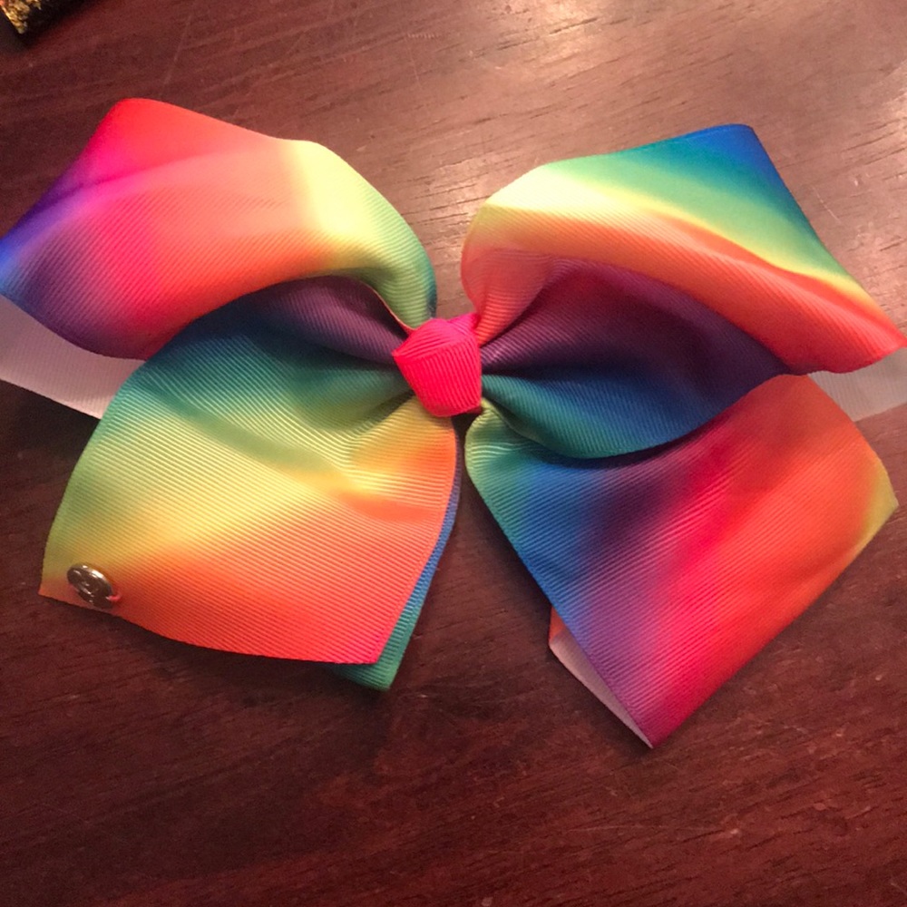 Vivid bright rainbow Jojo bow